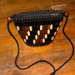 African Beaded Black and Brown Women's Bag from Ghana 🇬🇭 new